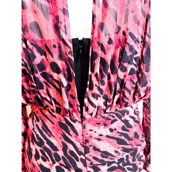 All Saints Dress Black Pink Animal Print Mini NWT Allsaints - Picture 10 of 11